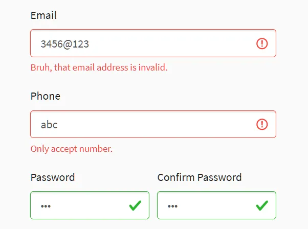 Web form validation user interface - Building Amazing Forms in React with Formik - Blogs