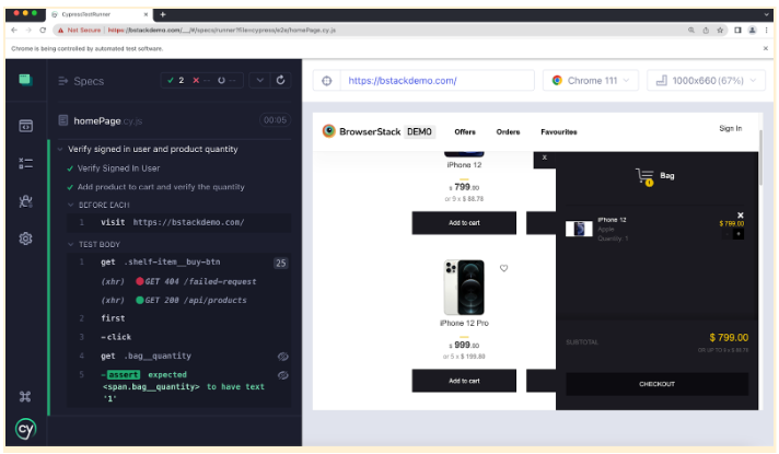 Cypress test runner UI - Cypress Test Runner: Tutorial | BrowserStack